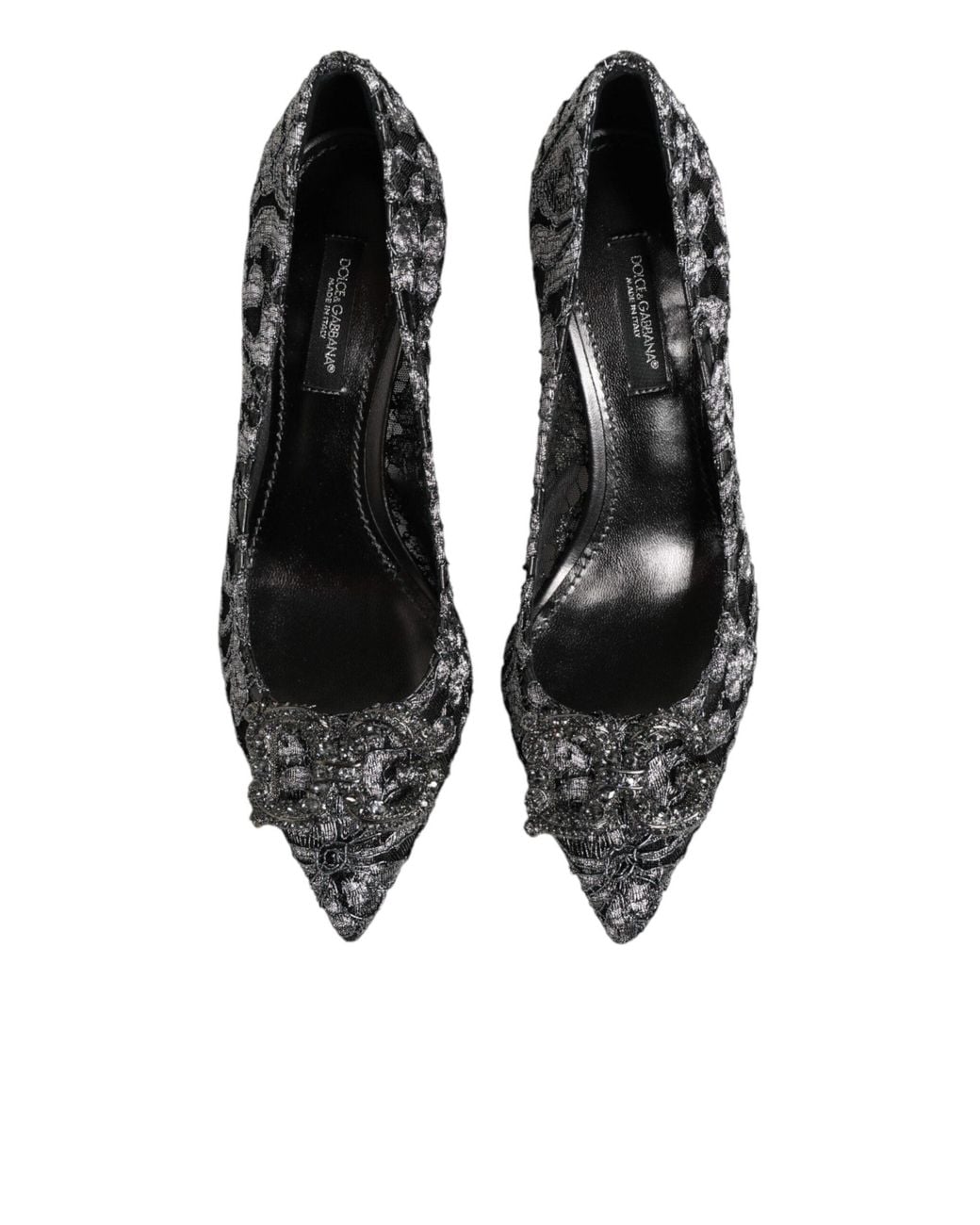 Dolce & Gabbana Black Lace Dg Amore Heels Pumps Shoes Pa+Pl+Lamb