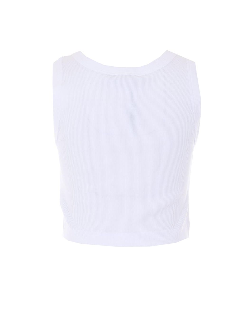 Dolce & Gabbana White Logo Cropped Tank Top