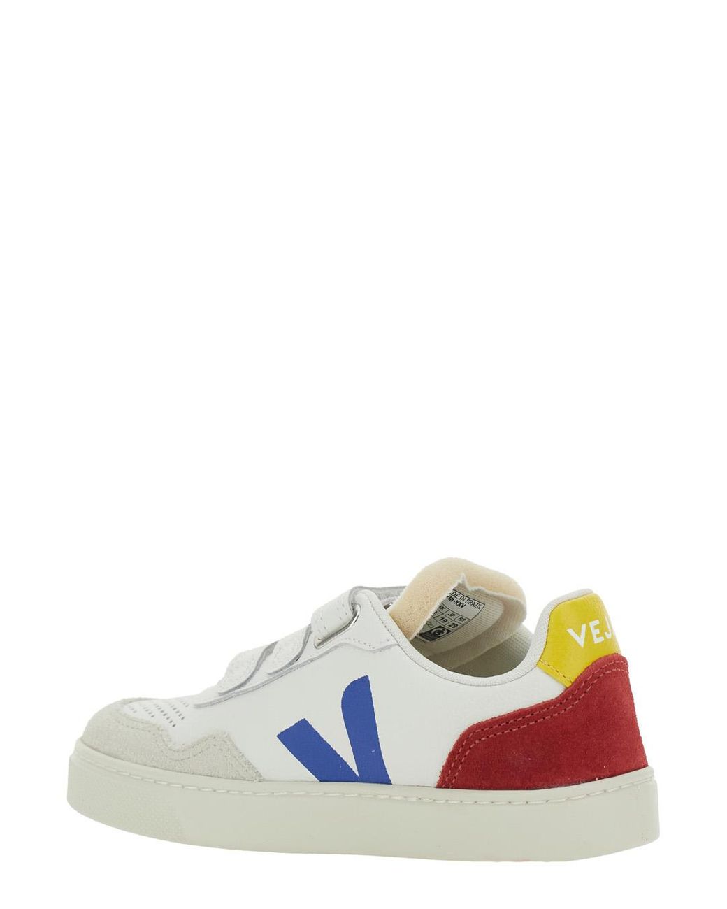 Veja White Sneakers V-90 Leather Organic Traced Trainers for men
