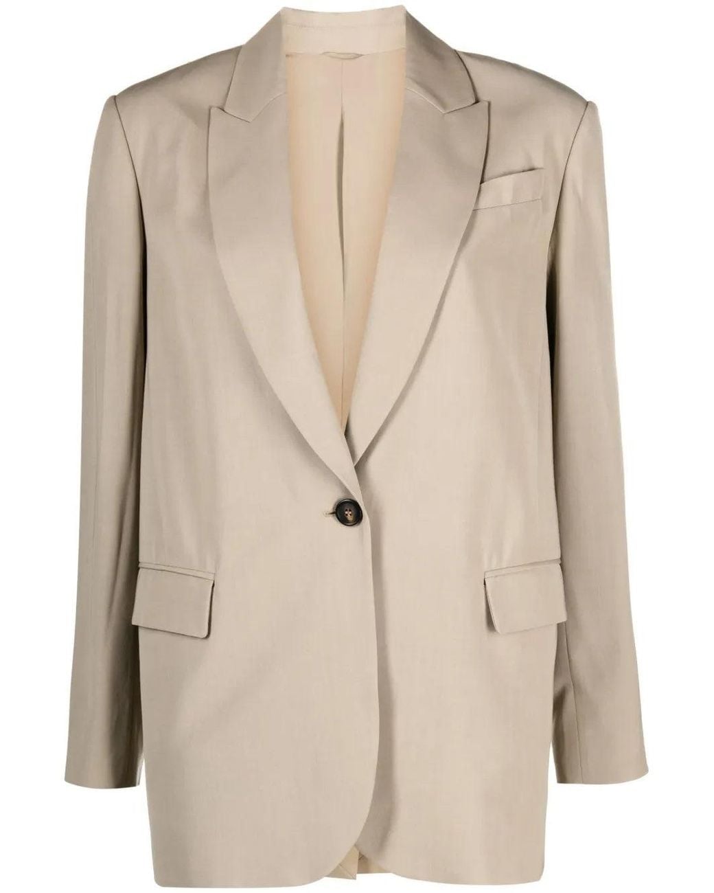 Brunello Cucinelli Natural Single Button Blazer Clothing