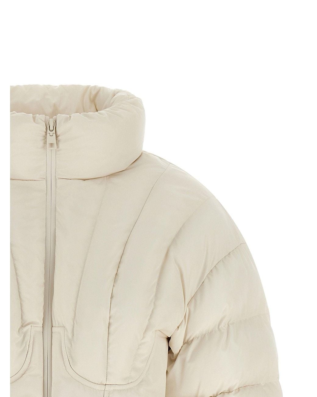 Elisabetta Franchi Natural Quilted Down Down Jacket
