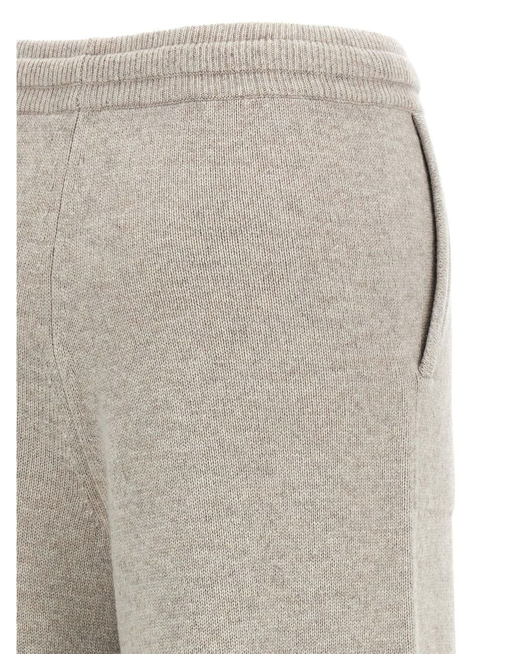Max Mara Gray Wool And Cashmere Knit Trousers