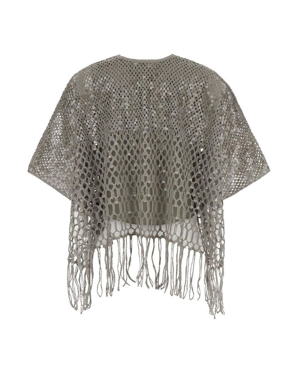 Brunello Cucinelli Gray Light Linen Sweater