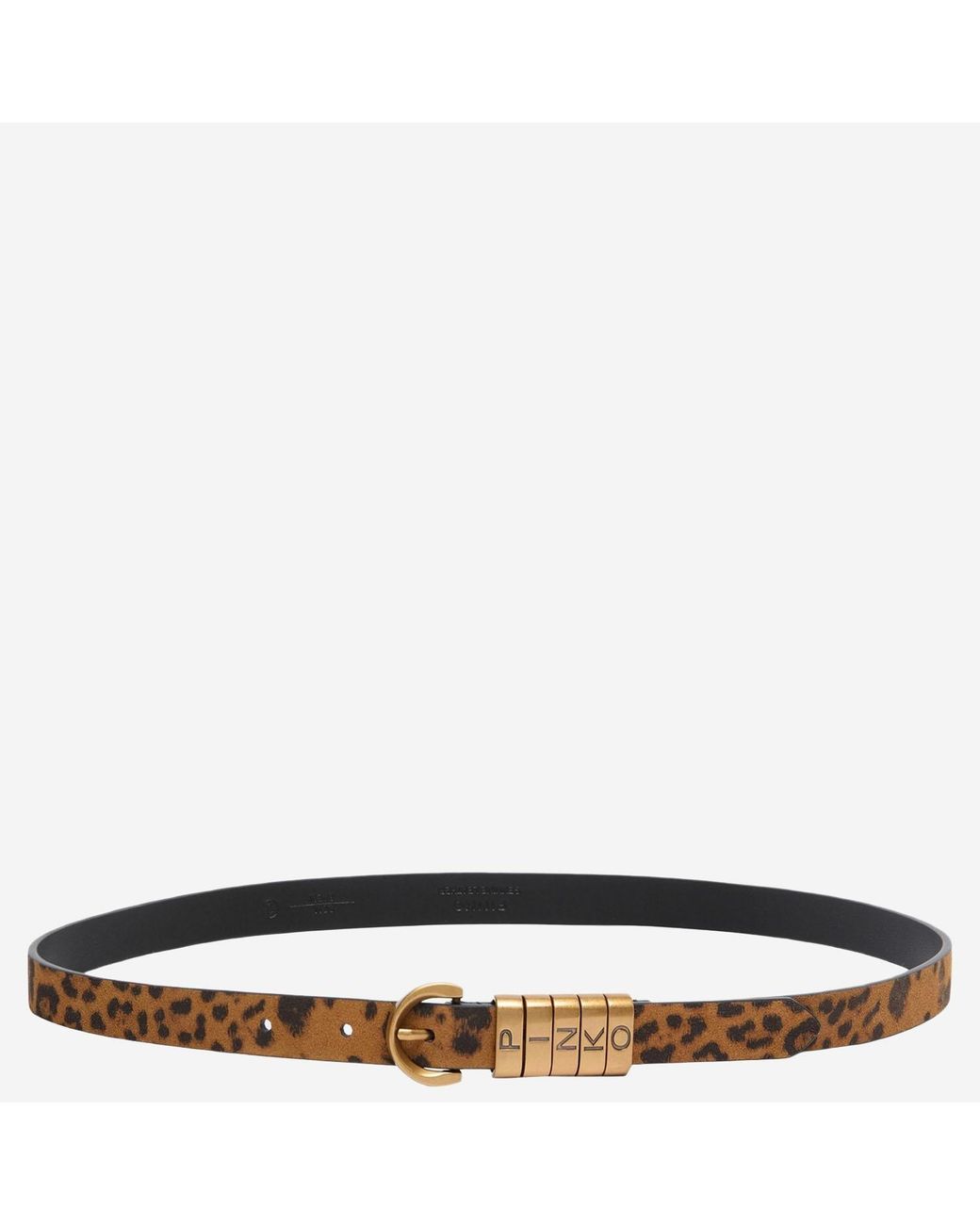 Pinko Metallic Suede Leather Belt With Logo