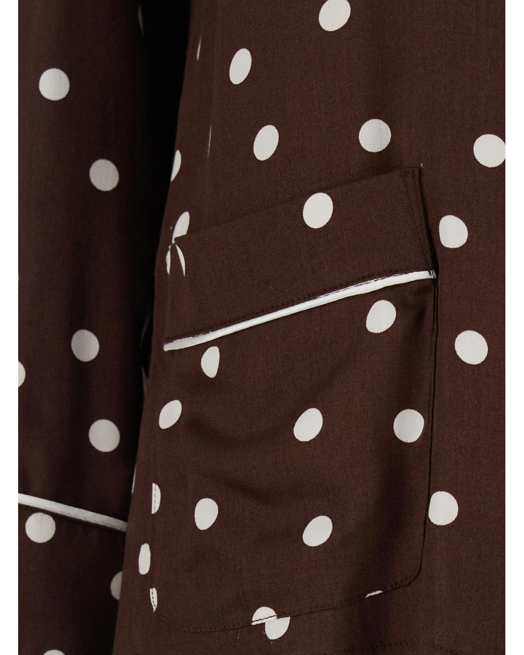 Le Plain Brown Polka Dot Suit Silk Blend Trouser Suits