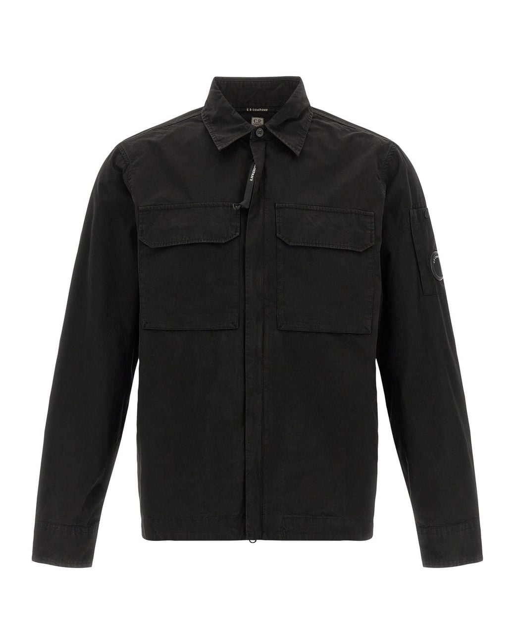 C P Company Black C.P. Company 100% Organic Cotton Overshirt for men