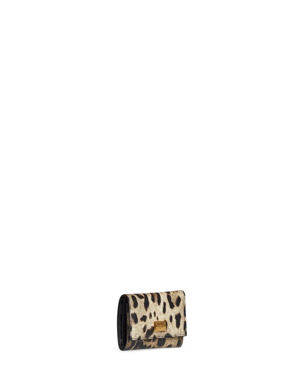 Dolce & Gabbana Metallic Wallet Leopard-Print Dauphine Calf Leather