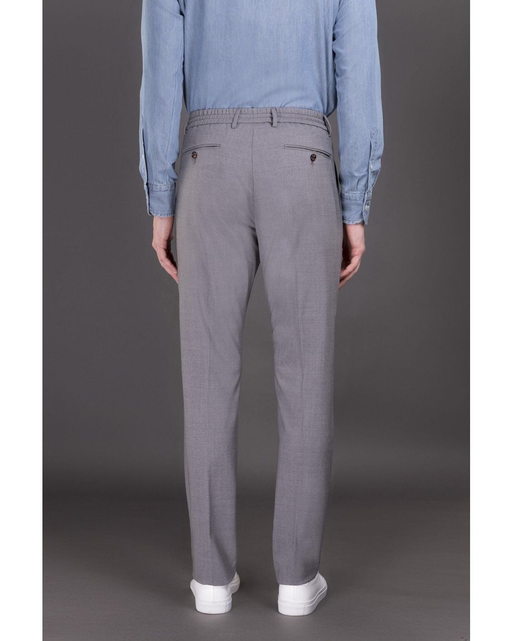 Moorer Gray Light Tailored Trousers for men