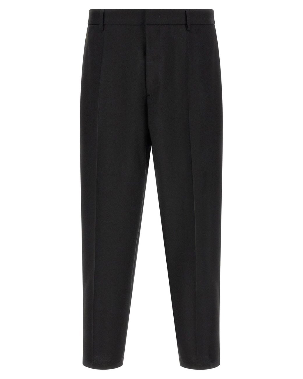 Jil Sander Black Virgin Wool Canvas Trousers for men