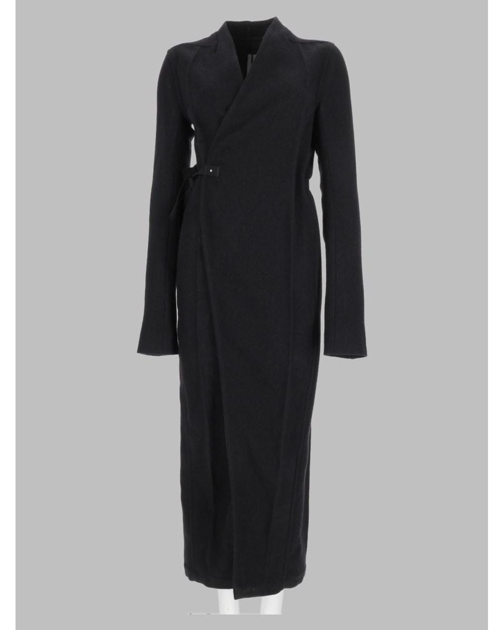 Rick Owens Black Lab Wool Coat Trench & Raincoats