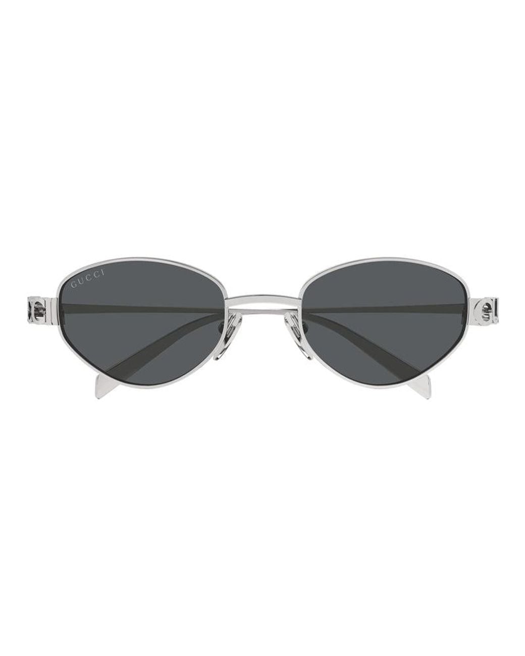 Gucci Metallic Sunglasses Cat Eye Full Rim, Light Ruthenium Frame And Lens Gg1935S001