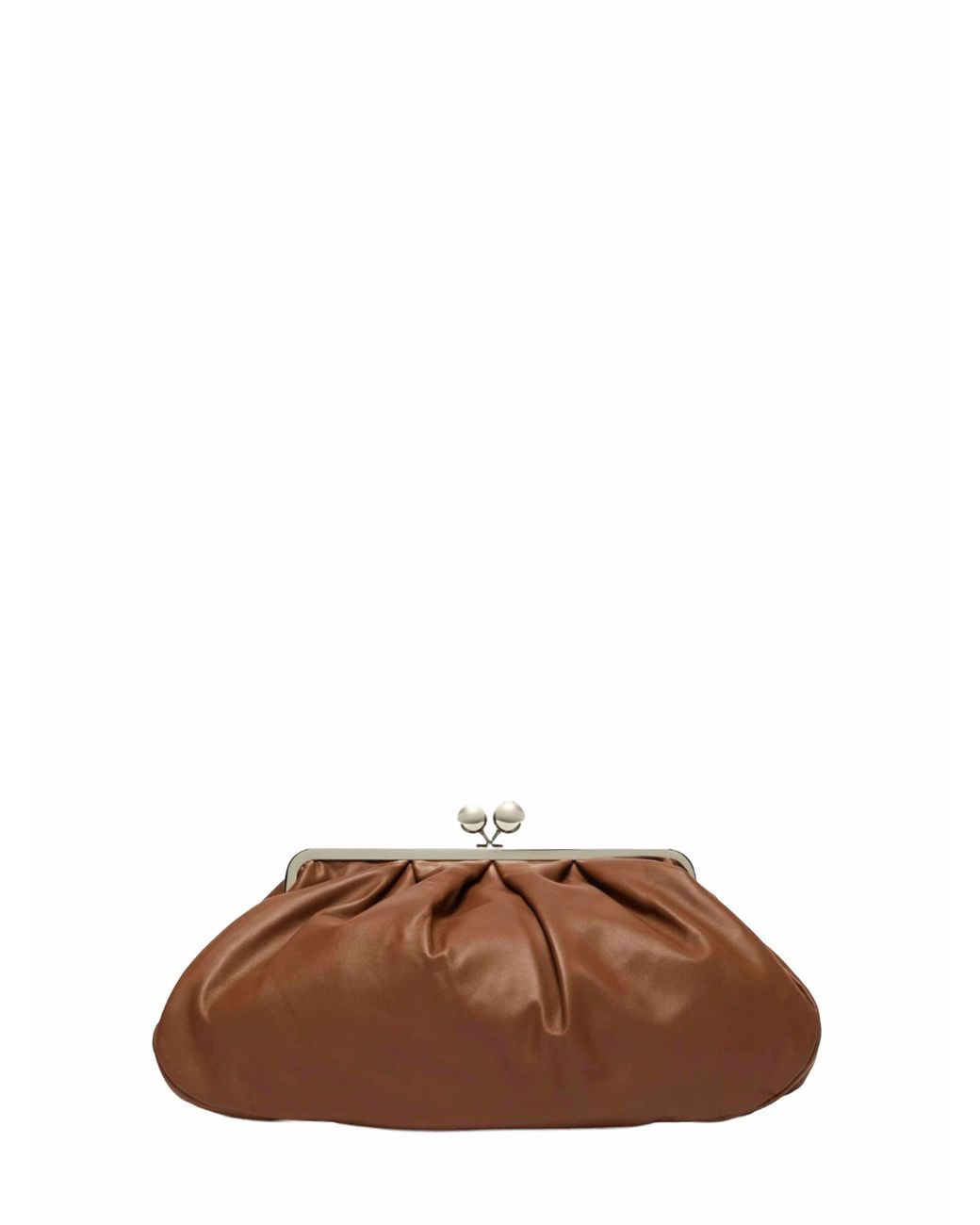 Weekend by Maxmara Brown Clutch Bag Provino Tan Leather Handbags