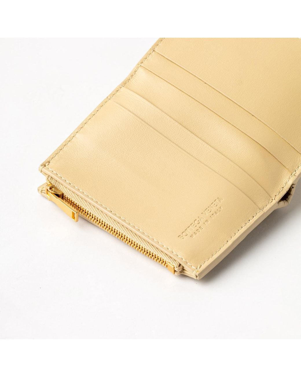 Bottega Veneta Natural Bottega Veneta Quilted Leather Wallet for men