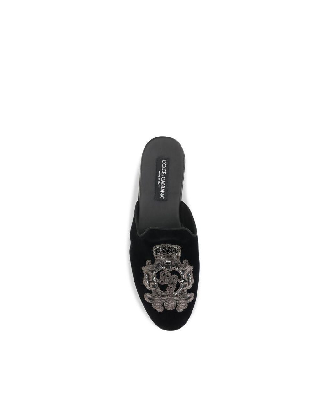 Dolce & Gabbana Black Velvet Flats for men