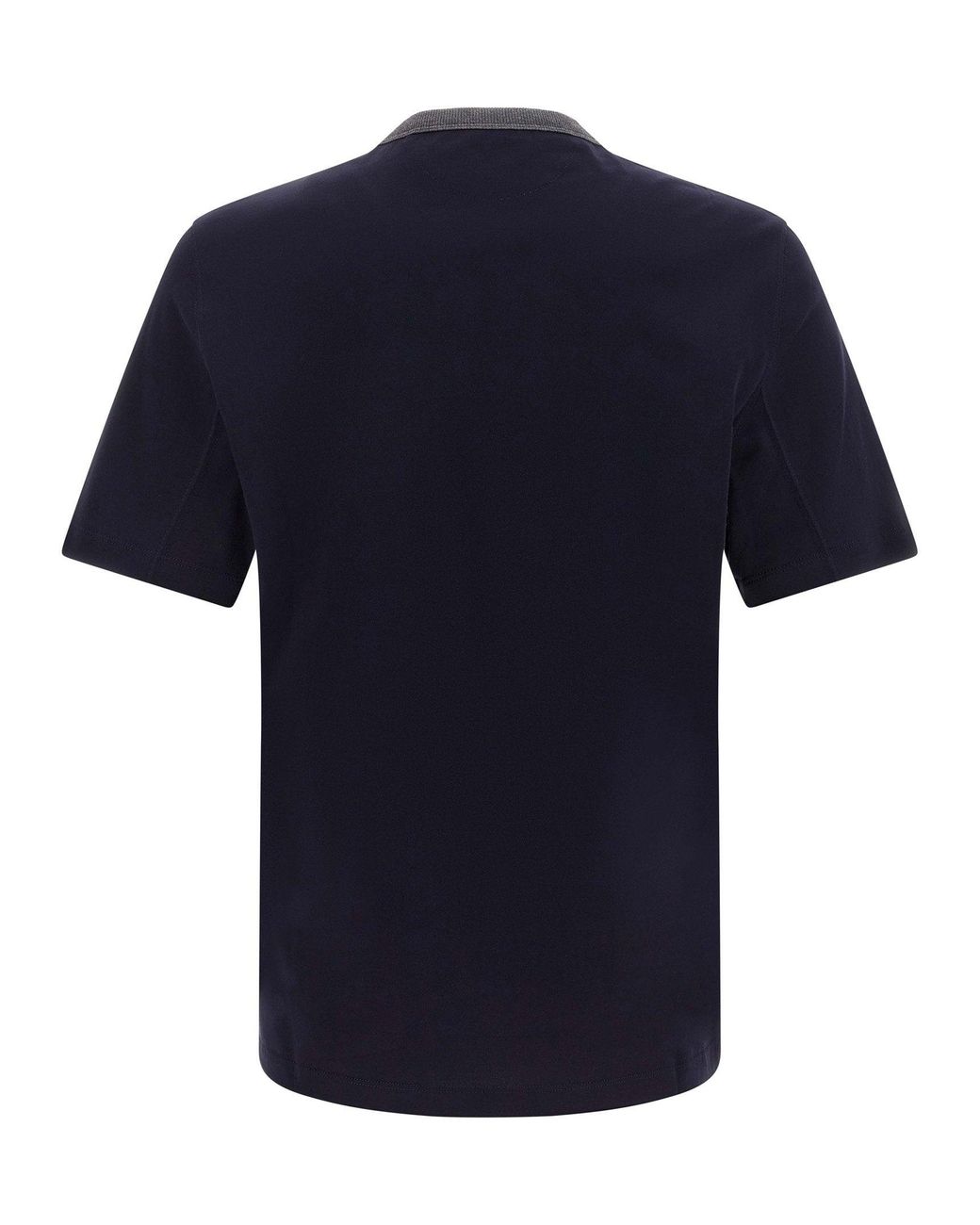 Brunello Cucinelli Blue Solomei Athletic Club Print T-Shirt