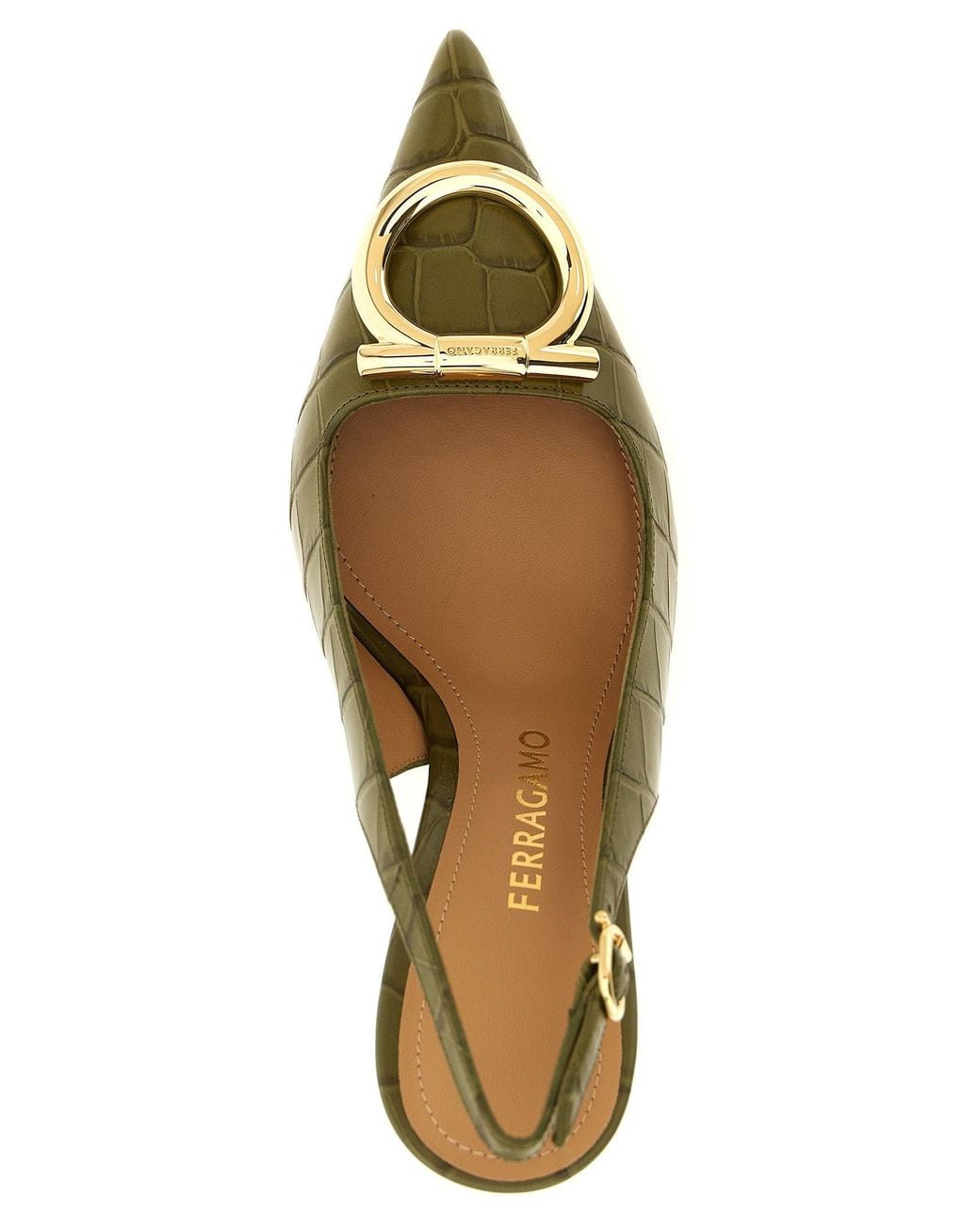Ferragamo Metallic Sara Slingback Pump
