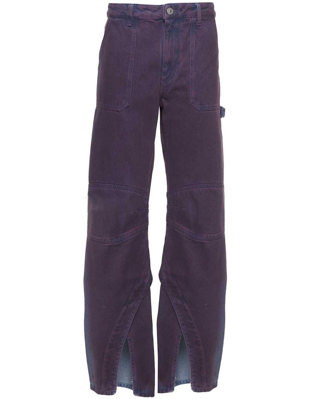 The Attico Nox Oversize Cargo Purple Denim Jeans in Blue | Lyst
