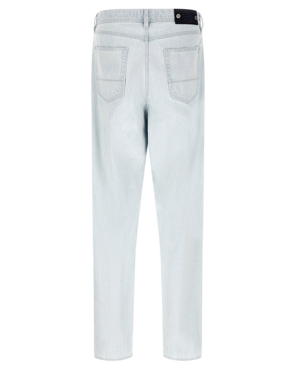 Stone Island Bleached Denim Jeans in Blue for Men | Lyst