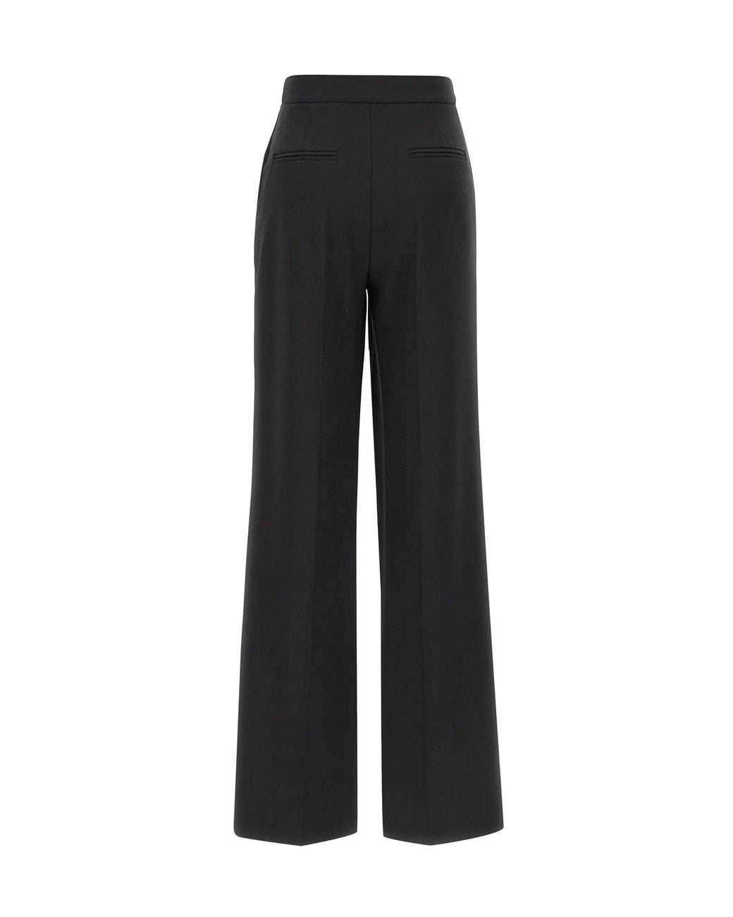 Elisabetta Franchi Black Crepe Wide-Leg Trousers Polyester