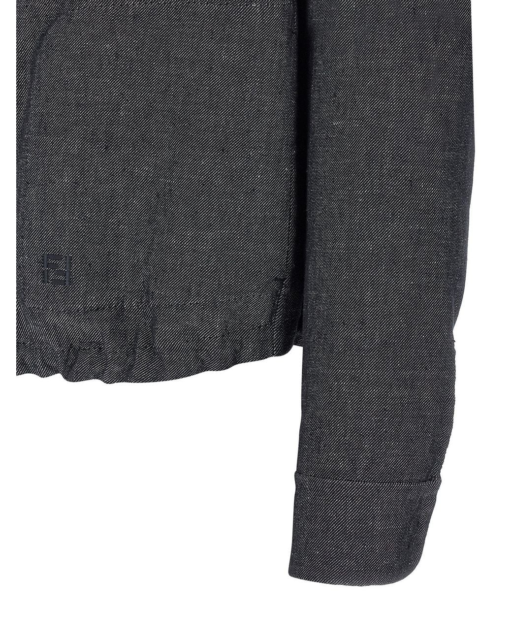 Fendi Gray Reversible Wool Blouson