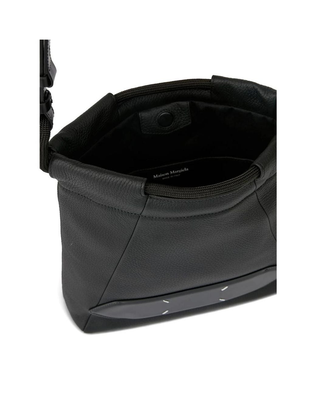 Maison Margiela Black Bum Bag Grained Leather Calf Shoulder for men