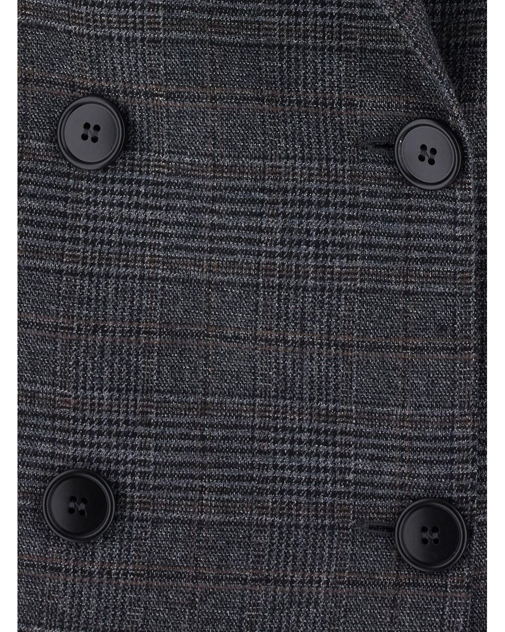 Le Plain Black Double-Breasted Jacket Wool Blend Blazers