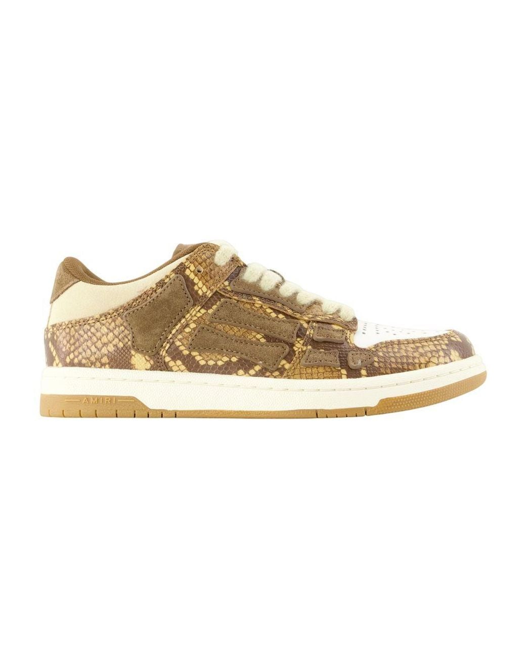 Amiri Natural Printed Python Skel Top Low Sneakers