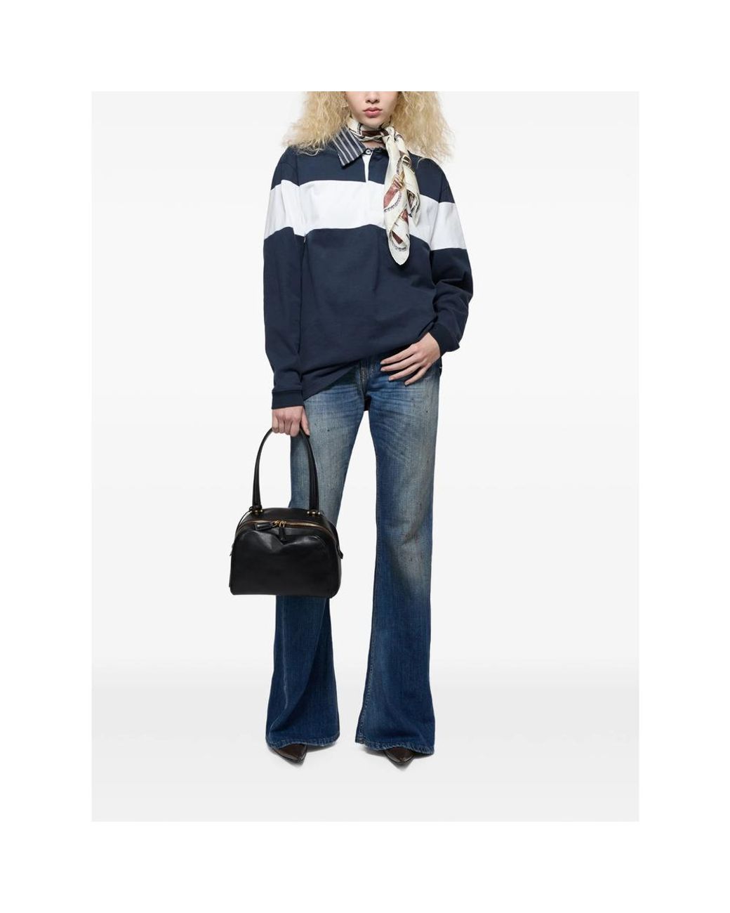 Acne Blue Polo Sweatshirt- Cotton Organic T-Shirts And Polos for men