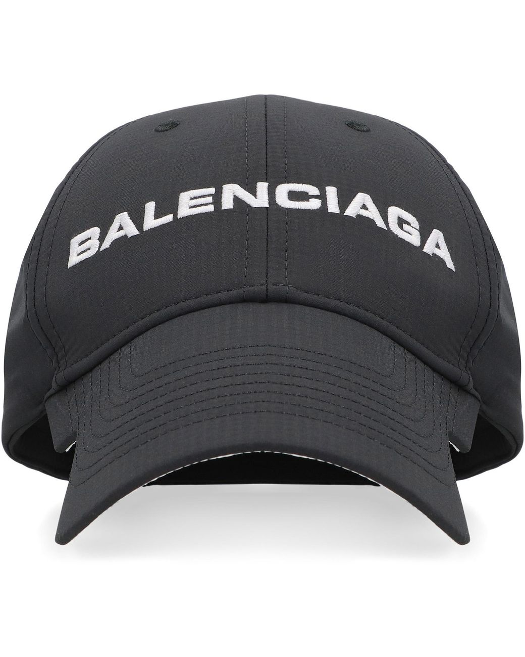 Balenciaga Black Logo Baseball Cap Polyester Hat for men
