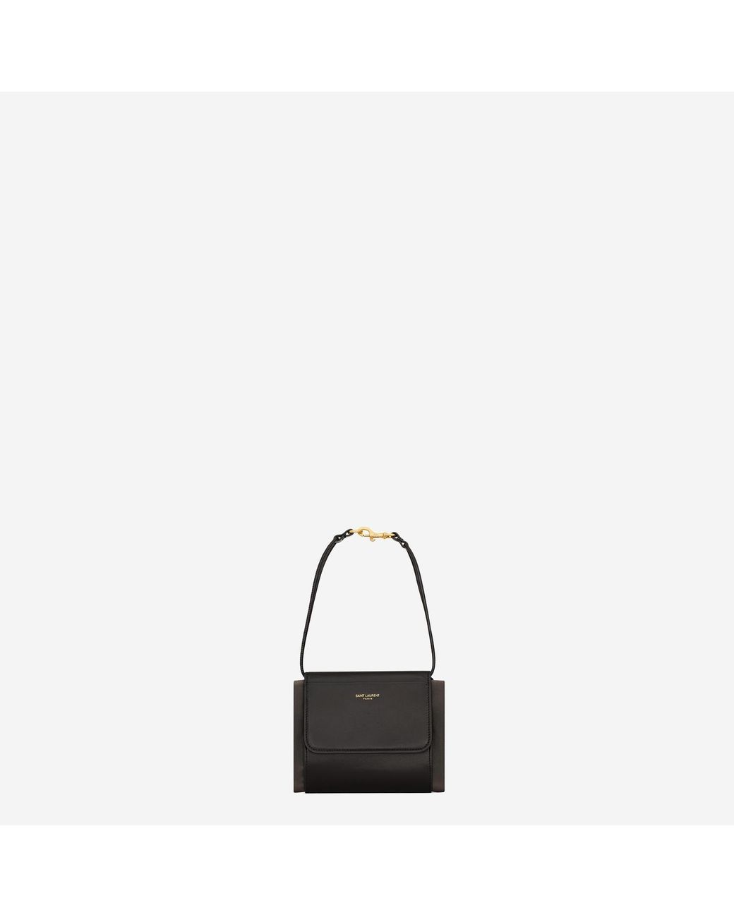Saint Laurent Brown Clutch Bag Foldable Silk Satin And Leather Shoulder for men