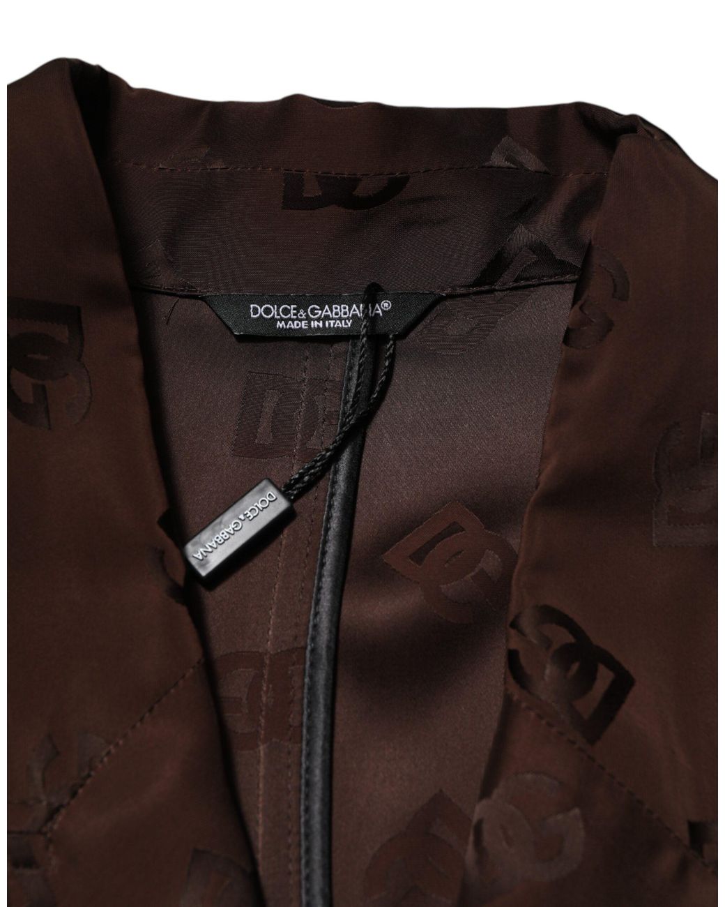 Dolce & Gabbana Brown Logo Print Doublebreasted Blazer for men