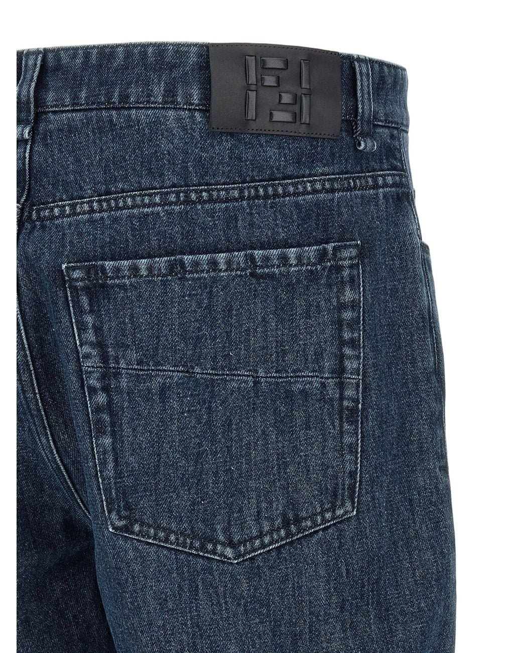 Fendi Blue Fendi Flared Cotton Jeans for men