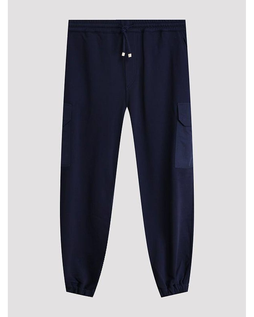 Brunello Cucinelli Blue Dark Cotton Trousers for men