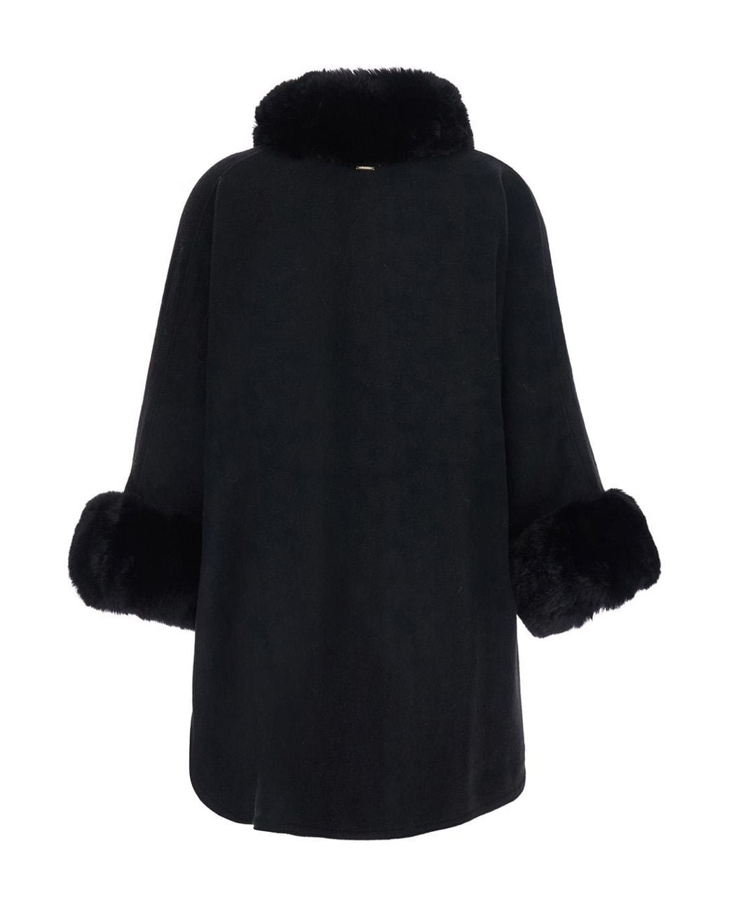 Twinset Black Coat Tech Fabric Polyester