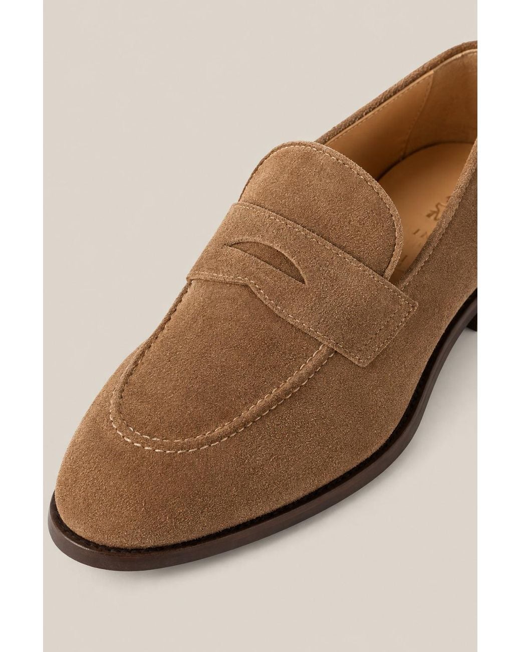 Brunello Cucinelli Brown Dark Suede Penny Loafers for men