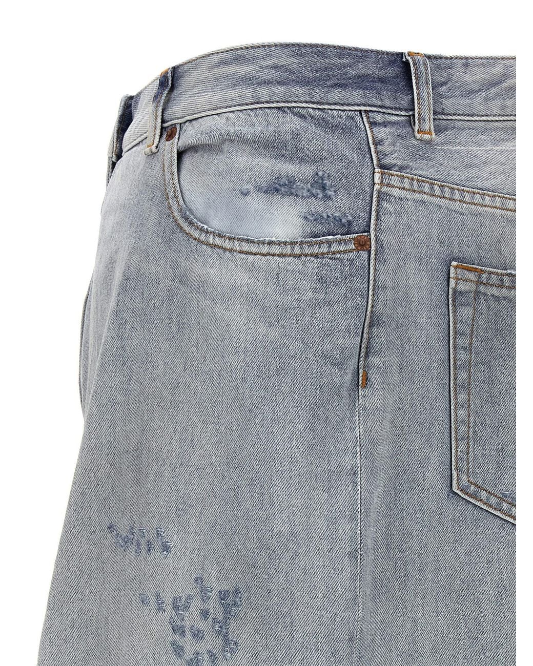MM6 by Maison Margiela Gray Asymmetrical Construction Denim Skirt