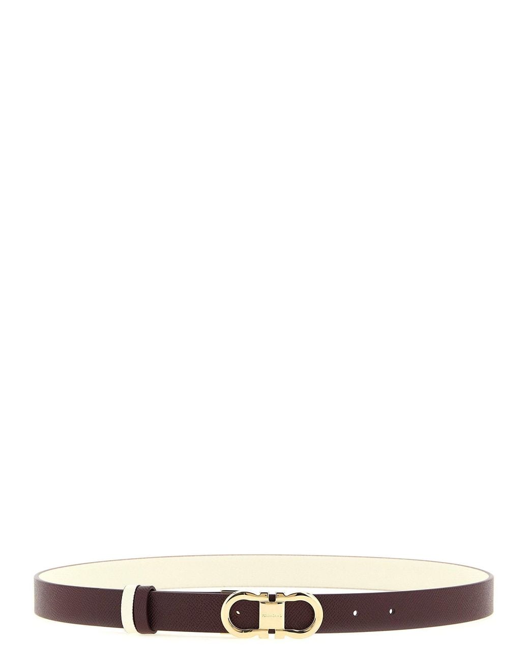 Ferragamo White Doppio Gancini Belt