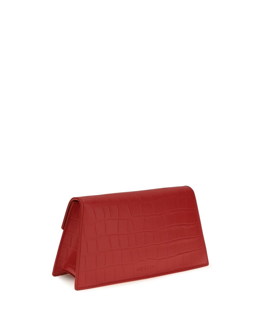 McQueen Red Mini Skull Clutch Calf Leather From Bos Taurus