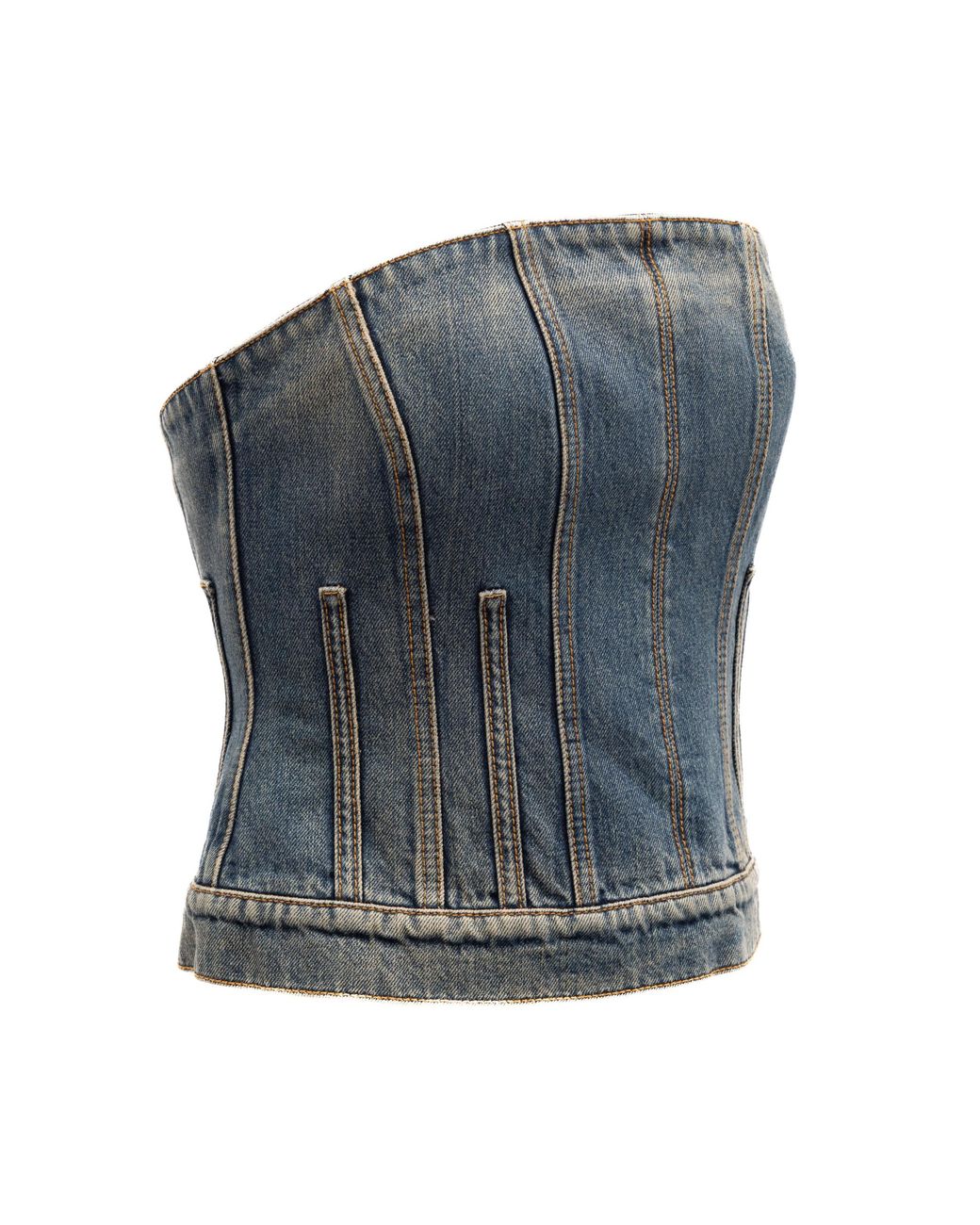 McQueen Blue Cotton Denim Top