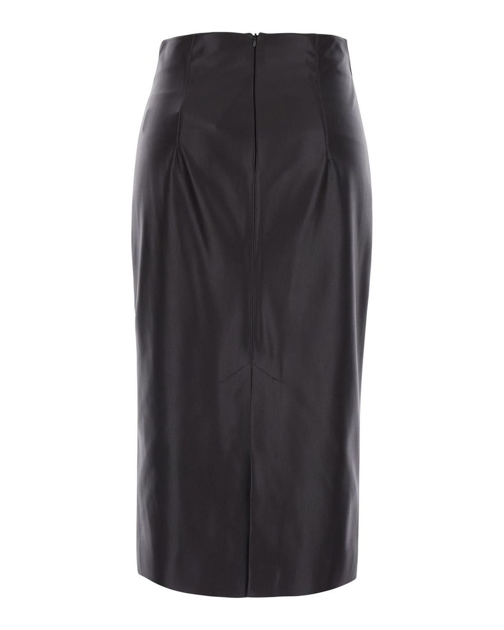 Le Plain Black Skirt Ecoleather