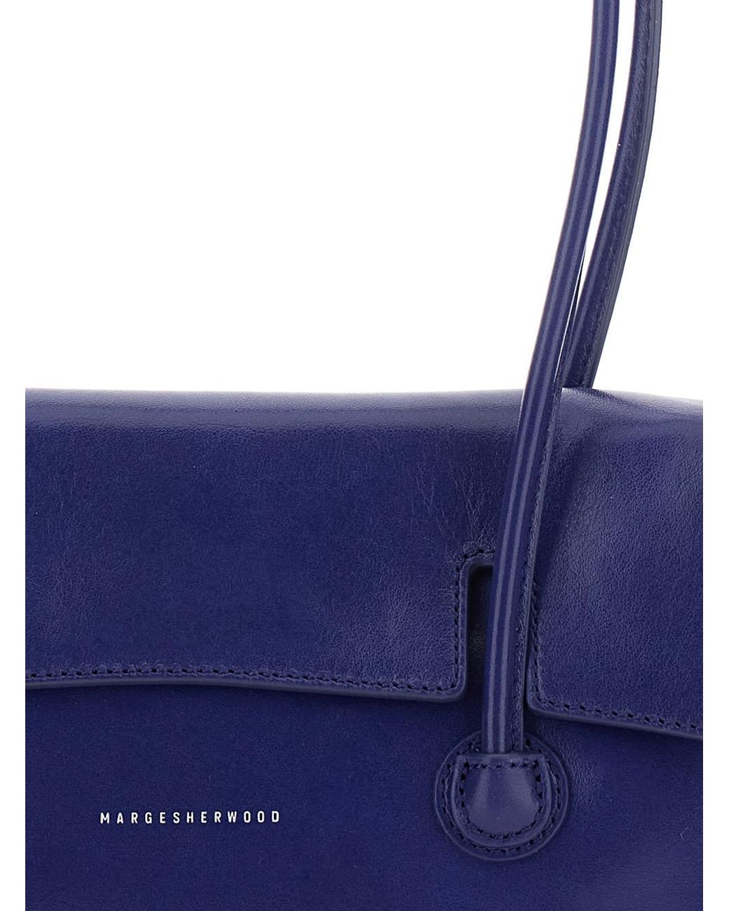 MARGE SHERWOOD Blue Shoulder Bag Shiny Leather Cow