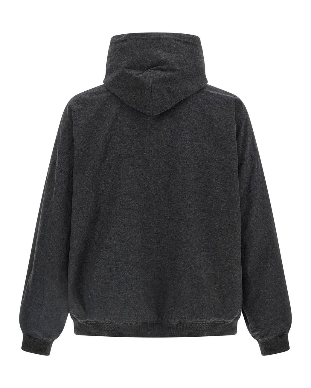 Balenciaga Black Trompe L'Œil Mélange Cotton Hoodie for men