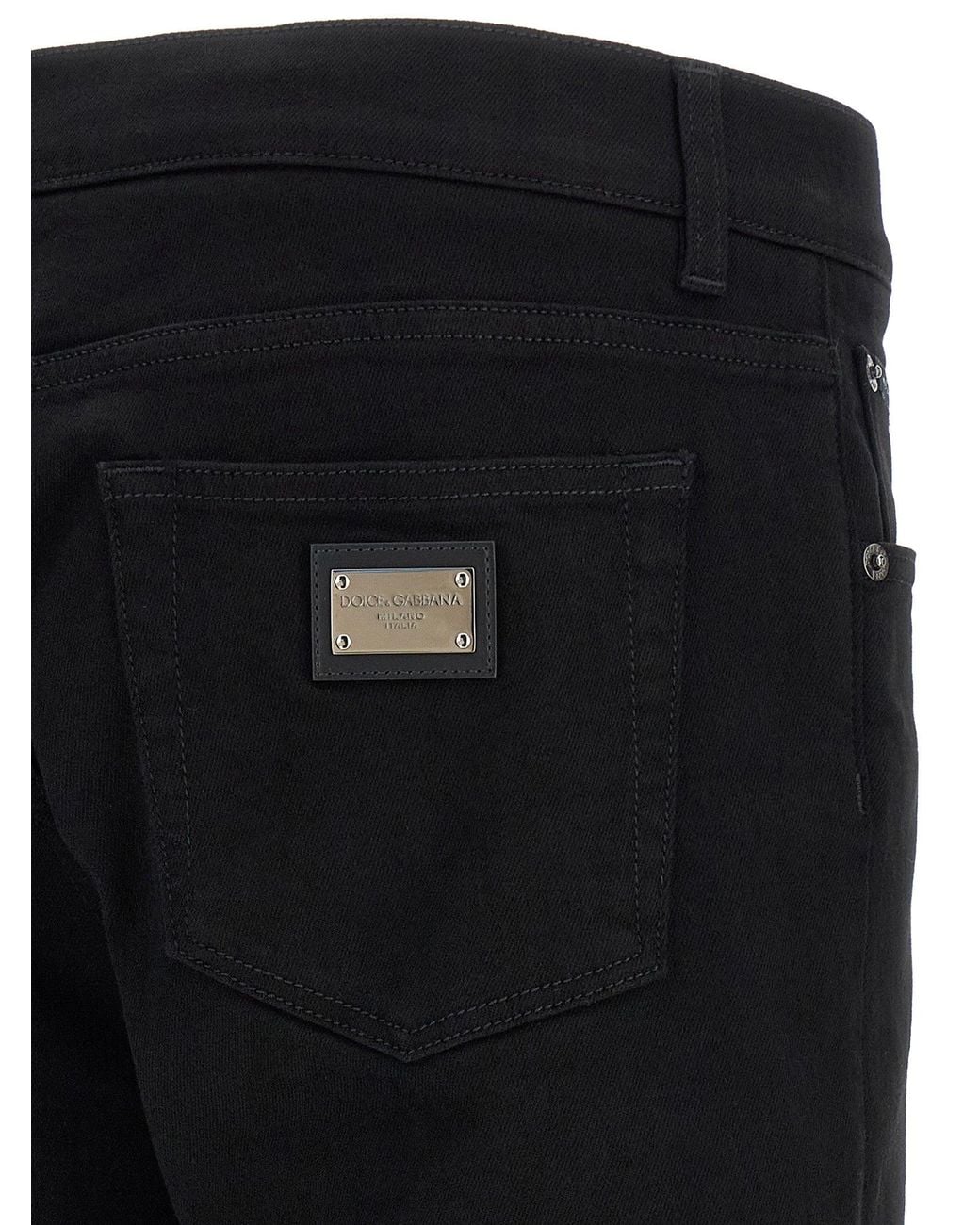 Dolce & Gabbana Black Dolce & Gabbana Cotton Slim-Fit Jeans for men