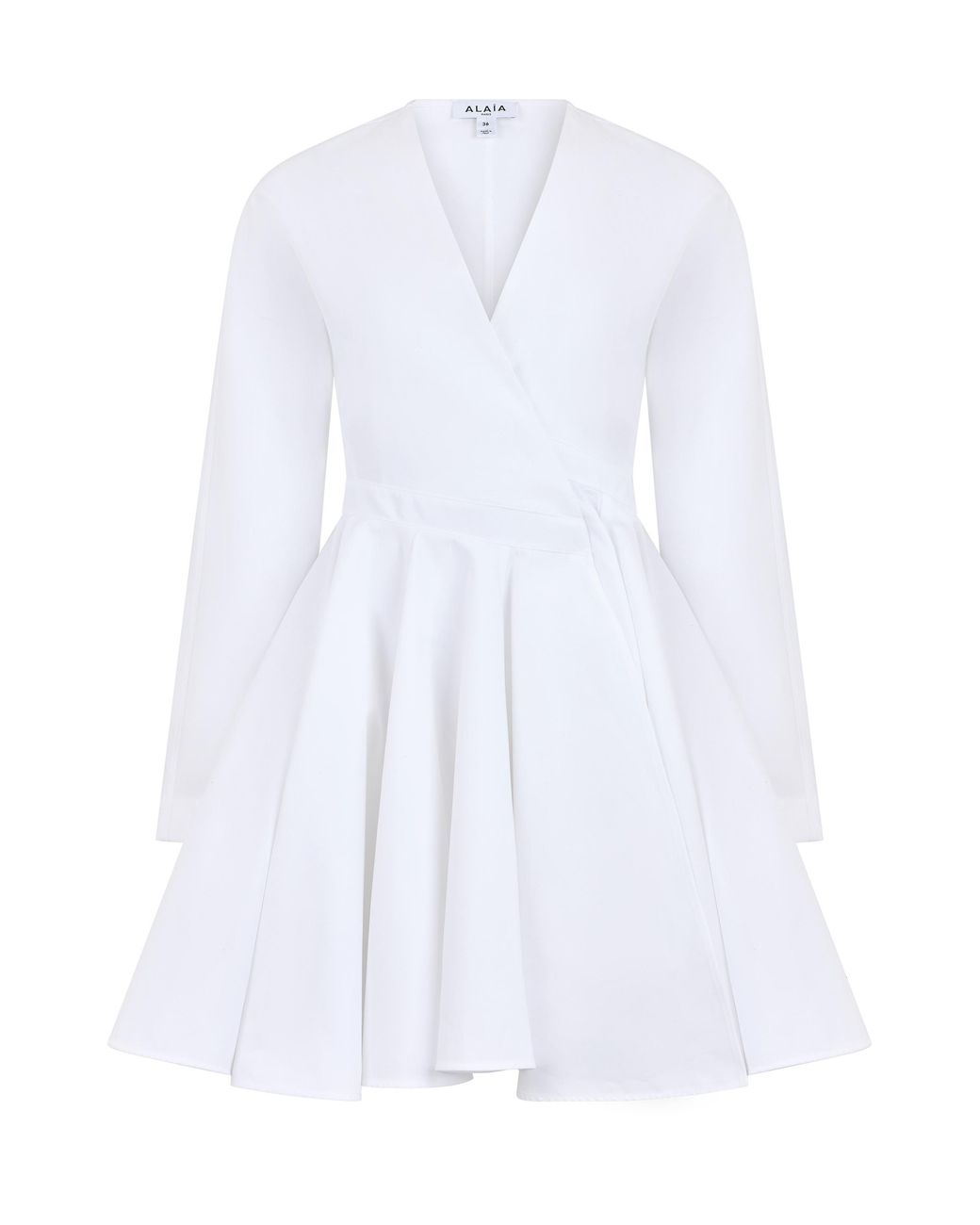 Alaïa White Dress Cotton Flared Skirt