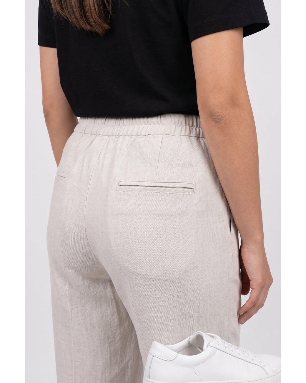 Brunello Cucinelli Black Light Linen Blend Trousers