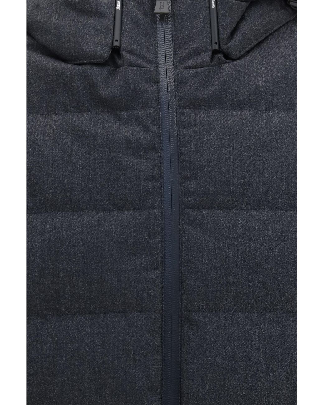Herno Blue Long Padded Hooded Jacket for men