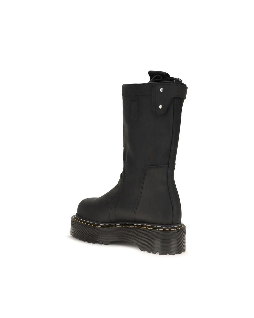 Rick Owens Black Nubuc Leather Lace-Up Boots for men