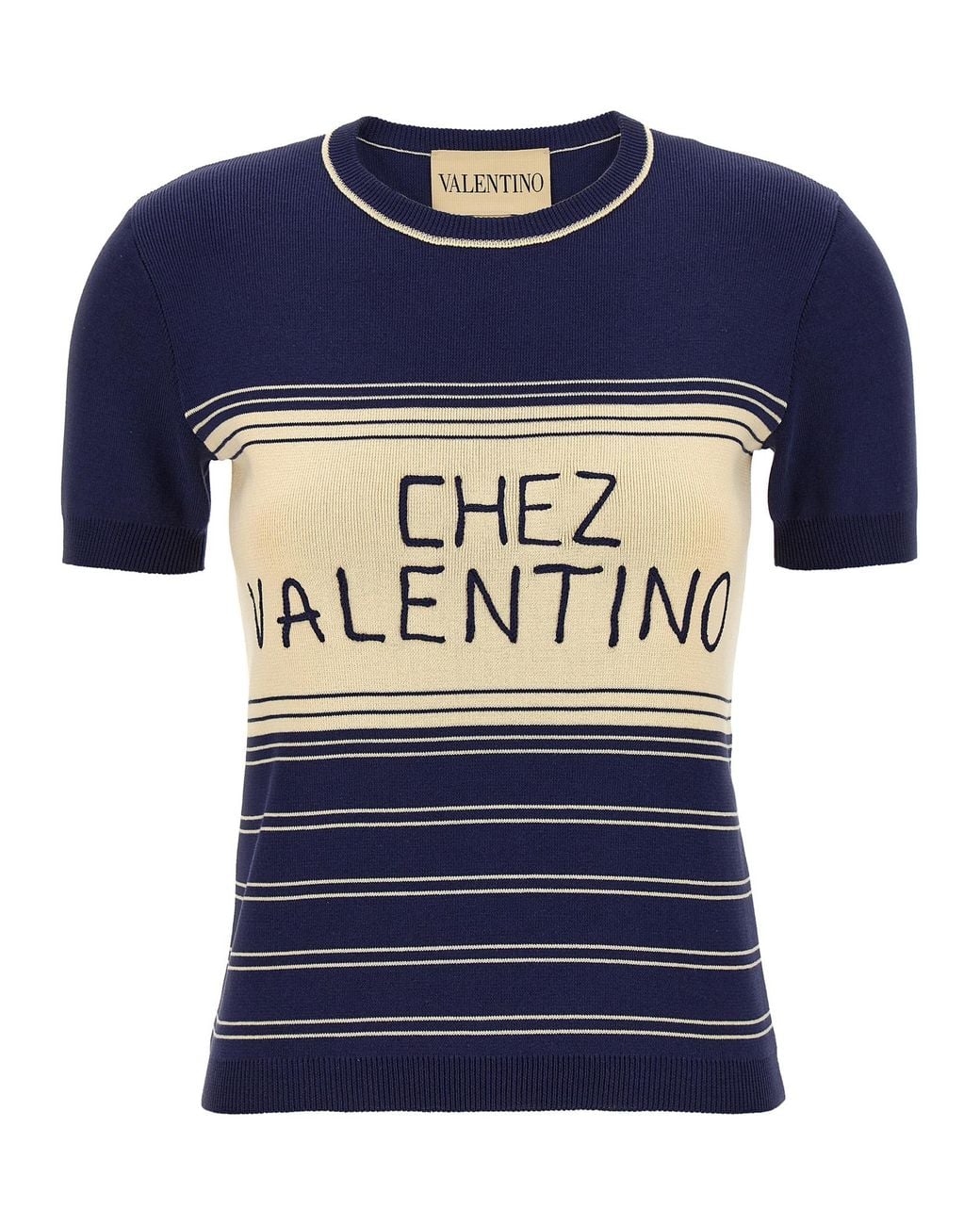 Valentino Garavani Blue Chez T-Shirt Cotton