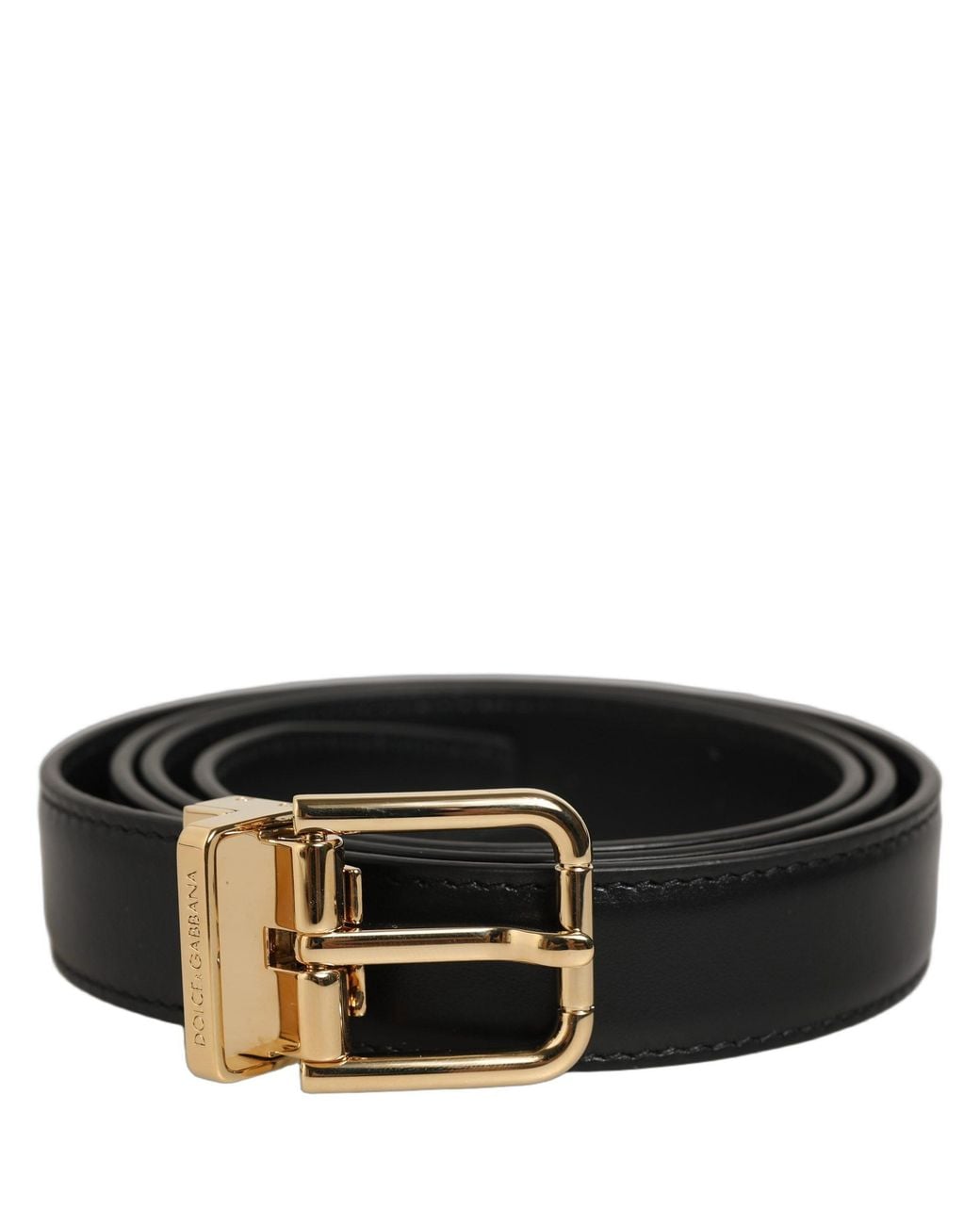 Dolce & Gabbana Metallic Classic Leather Tone Buckle Belt Calf