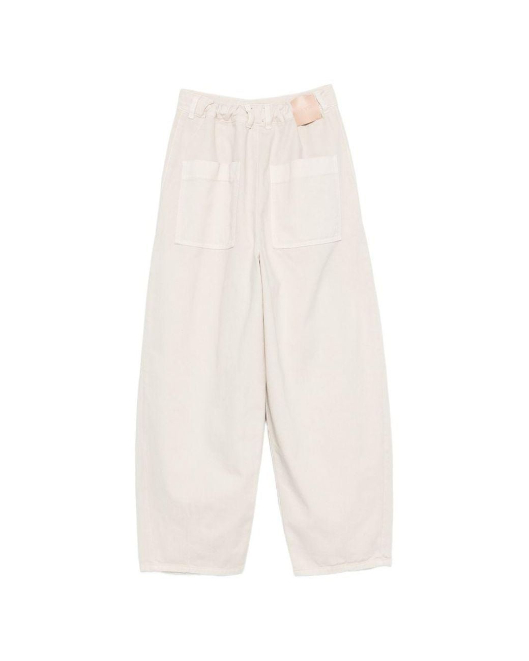 Alysi White Wide-Leg Cotton Trousers